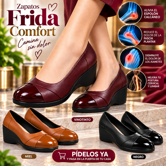🔥 ZAPATO FRIDA CONFORT🌺 suela cuña-liviano-semiortopedico 4CM alto📐🦶